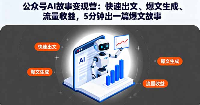 公众号AI故事变现营:快速出文、爆文生成、流量收益,5分钟出一篇爆文故事-网创资源站