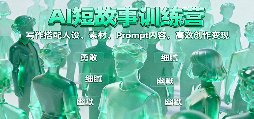 AI短故事训练营:写作搭配人设、素材、Prompt内容,高效创作变现-网创资源站