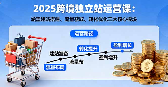 2025跨境独立站运营课:涵盖建站搭建、流量获取、转化优化三大核心模块-网创资源站