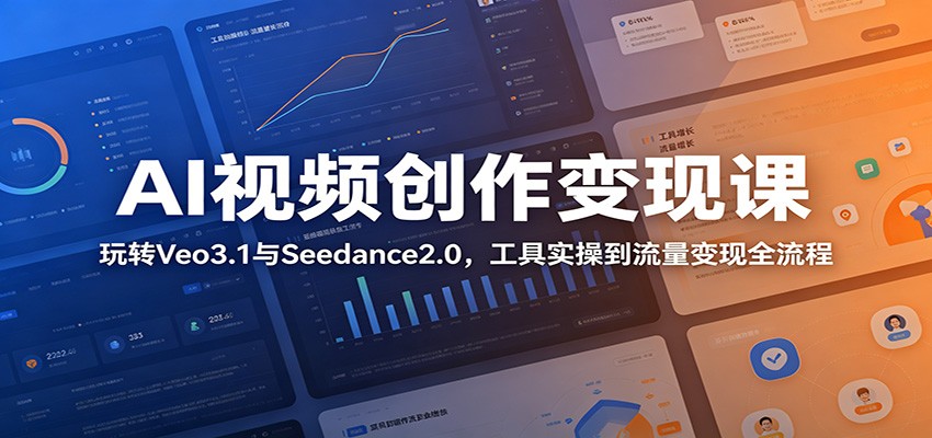 AI视频创作变现课：玩转Veo3.1与Seedance2.0，工具实操到流量变现全流程-网创资源站