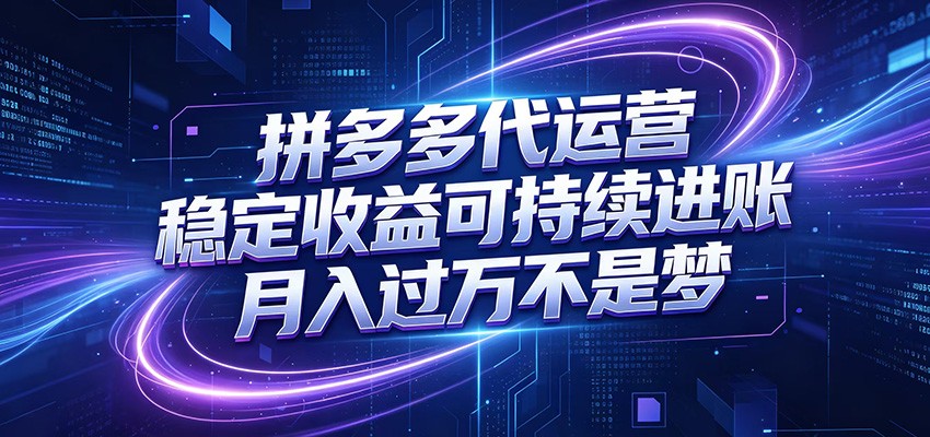 拼多多代运营,小白也能轻松月入过万,真实运营数据可查,全托管代运营-网创资源站