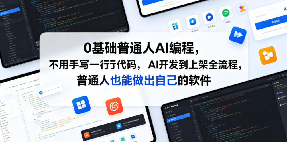 0基础普通人AI编程,不用手写一行代码,AI开发到上架全流程,普通人也能做出自己的软件-网创资源站
