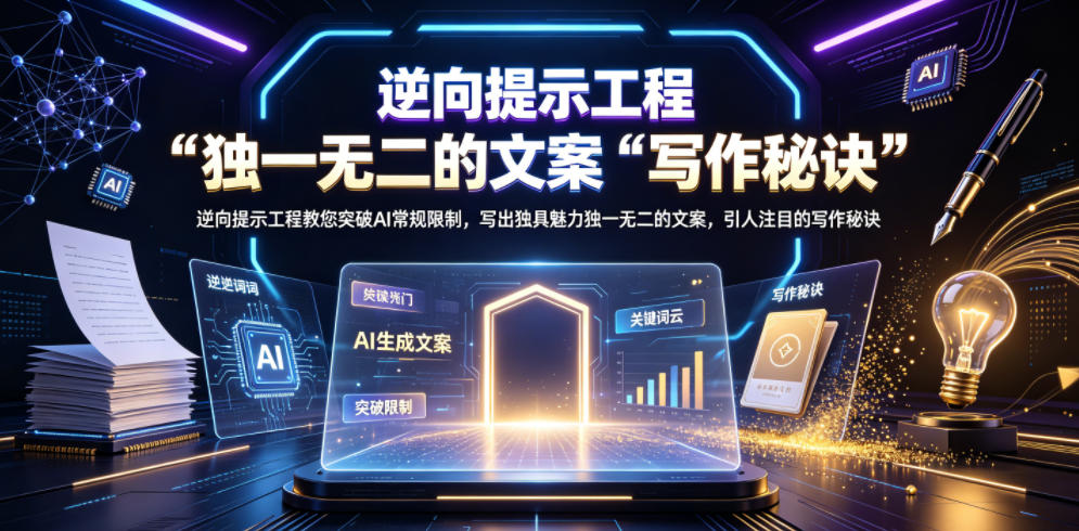 逆向提示工程教您突破AI常规限制，写出独具魅力独一无二的文案，引人注目的写作秘诀【原创双语字幕】-网创资源站