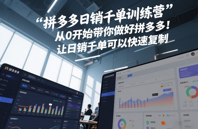 拼多多日销千单训练营，从0开始带你做好拼多多，让日销千单可以快速复制(更新26年6月)-网创资源站