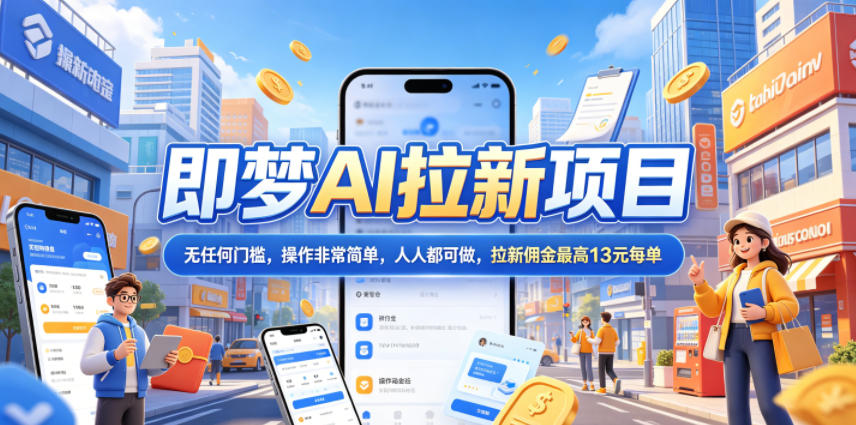 2026年即梦AI拉新项目最新玩法，无任何门槛，操作非常简单，人人都可做，拉新佣金最高13米每单(更新6月24日)-网创资源站