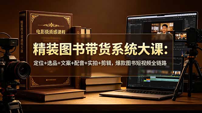 精装图书带货系统大课：定位+选品+文案+配音+实拍+剪辑，爆款图书短视频全链路-网创资源站