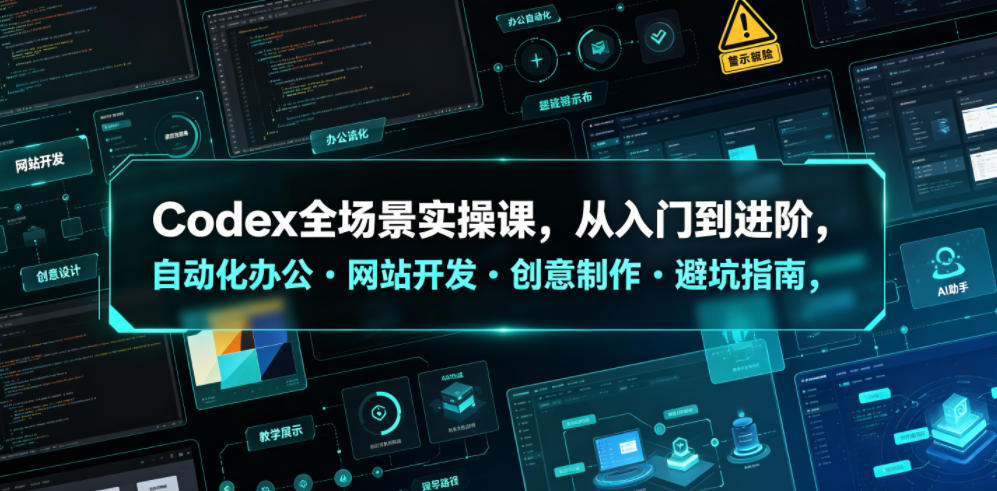 Codex全场景实操课，从入门到进阶，自动化办公・网站开发・创意制作・避坑指南，全流程教学-网创资源站