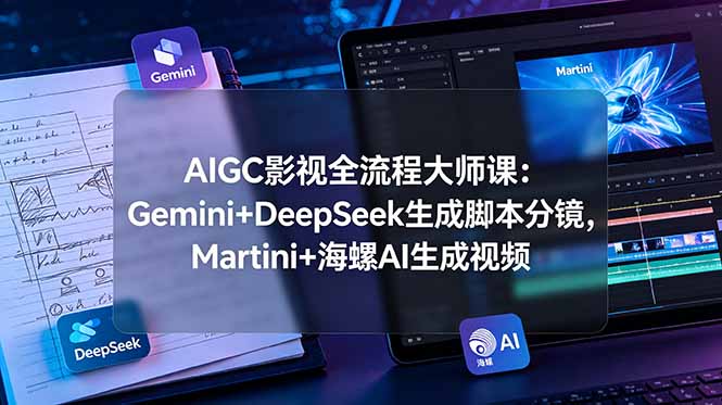 AIGC影视全流程大师课：Gemini+DeepSeek生成脚本分镜，Martini+海螺AI生成视频-网创资源站