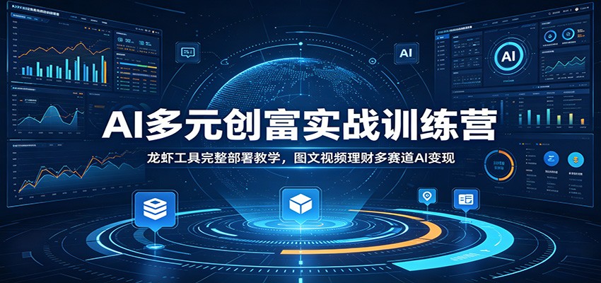 AI多元创富实战训练营：龙虾工具完整部署教学，图文视频理财多赛道AI变现-网创资源站