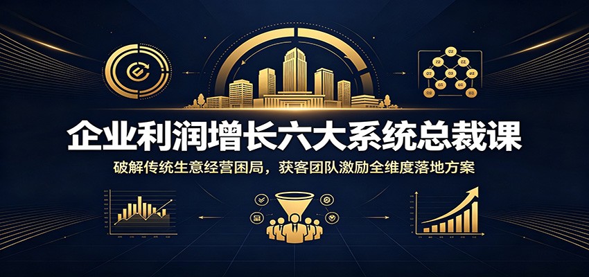 企业利润增长六大系统总裁课：破解传统生意经营困局，获客团队激励全维度落地方案-网创资源站