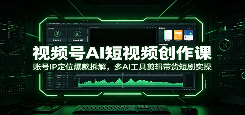视频号AI短视频创作课：账号IP定位爆款拆解，多AI工具剪辑带货短剧实操-网创资源站