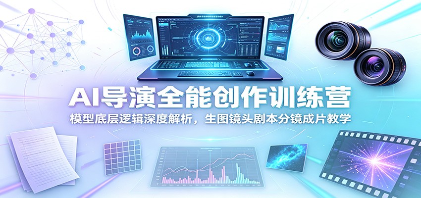 AI导演全能创作训练营：模型底层逻辑深度解析，生图镜头剧本分镜成片教学-网创资源站