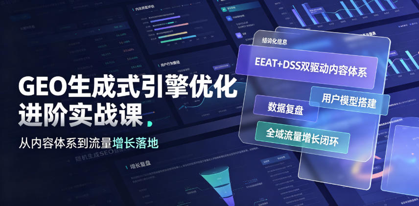GEO生成式引擎优化进阶实战课｜EEAT+DSS双驱动内容体系、用户模型搭建、数据复盘、全域流量增长闭环落地教程-网创资源站