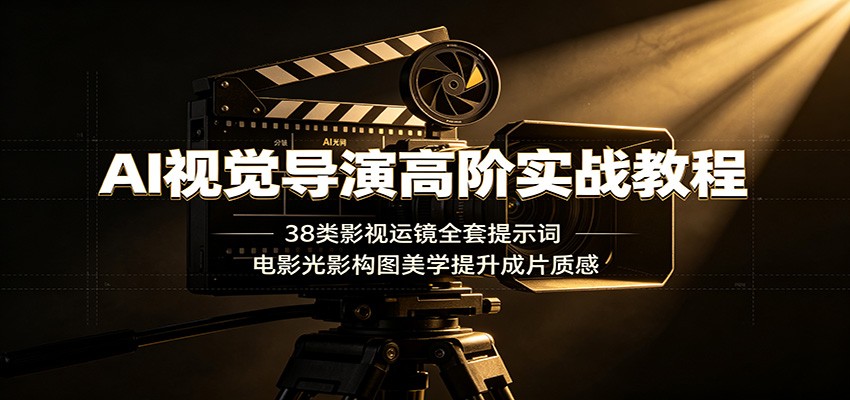 AI视觉导演高阶实战教程:38类影视运镜全套提示词,电影光影构图美学提升成片质感-网创资源站