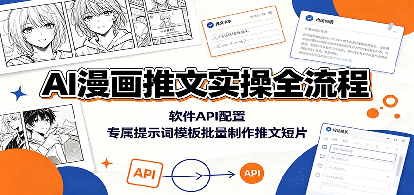 AI漫画推文实操全流程:软件API配置,专属提示词模板批量制作推文短片-网创资源站