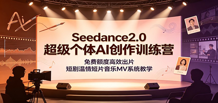 Seedance2.0超级个体AI创作训练营：免费额度高效出片，短剧温情短片音乐MV系统教学-网创资源站