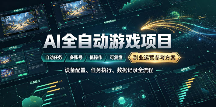 AI全自动游戏躺賺副业：日入几百，稳定运行三年的项目！【揭秘】-网创资源站