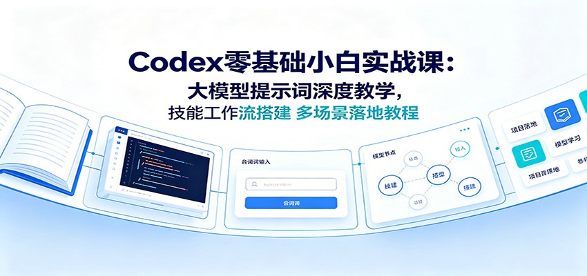 Codex零基础小白实战课:大模型提示词深度教学,技能工作流搭建多场景落地教程-网创资源站