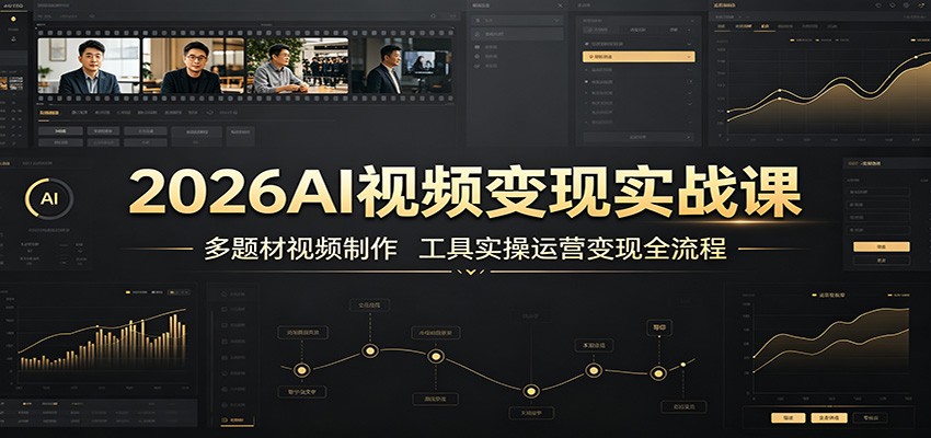2026AI视频变现实战课：多题材视频制作，工具实操运营变现全流程-网创资源站
