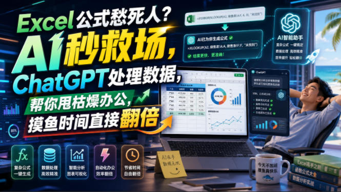 Excel公式愁死人？AI秒救场，ChatGPT处理数据，帮你甩枯燥办公，摸鱼时间直接翻倍【原创双语字幕】-网创资源站