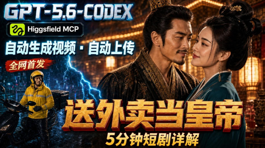 GPT-5.6 Codex+Higgsfield MCP：一条指令生成5分钟短剧并自动上传YouTube(油管)-网创资源站