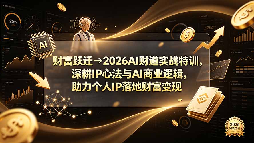 财富跃迁→2026AI财道实战特训，深耕IP心法与AI商业逻辑，助力个人IP落地财富变现-网创资源站